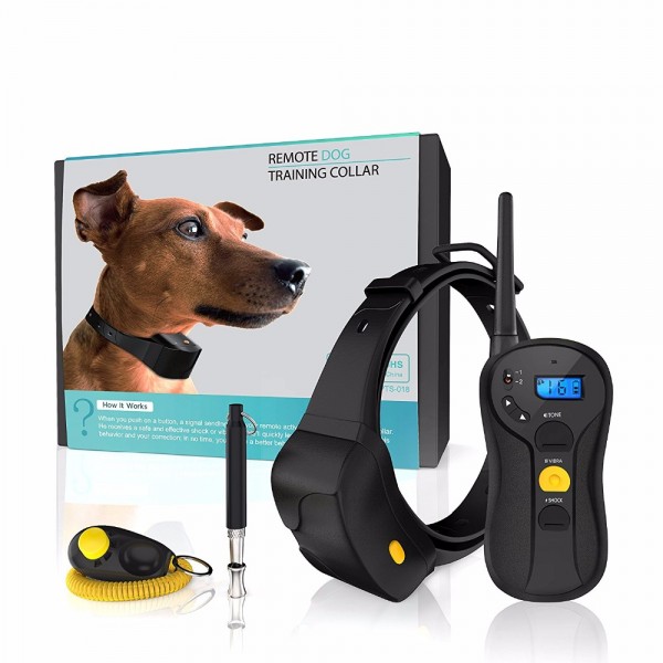 Waterproof and Rechargeable Blind Operation Dog Training Collar with Shock and Vibra,Range to 600M